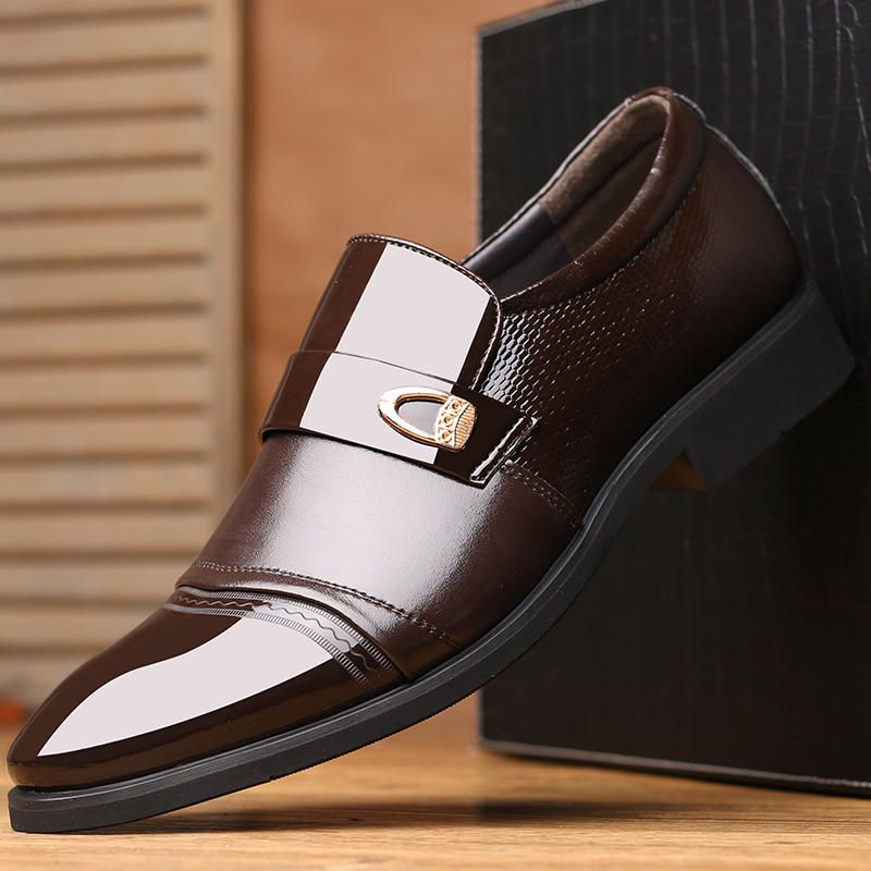 Zapatos Formales De Negocios Con Punta De Gorra De Cuero Cómodos Para Hombre