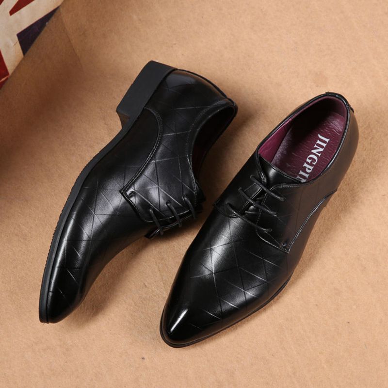 Zapatos Formales De Negocios Con Punta Puntiaguda De Cuero Cómodos Para Hombres