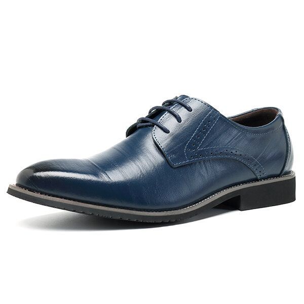 Zapatos Formales De Negocios De Estilo Brogue De Cuero Genuino Cómodos Para Hombres