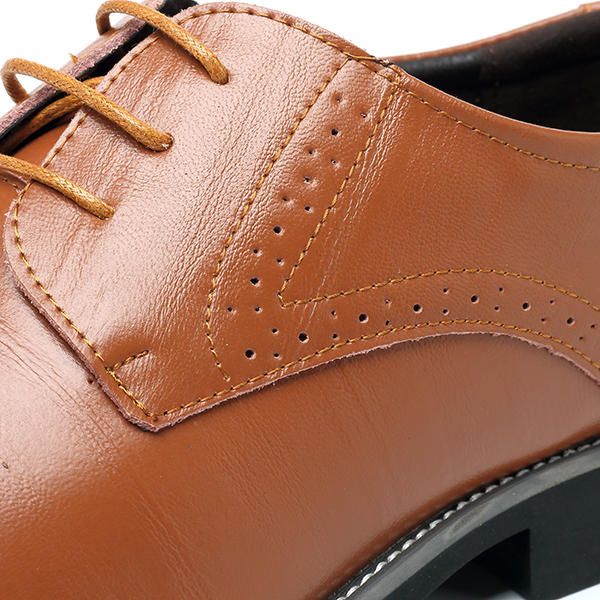 Zapatos Formales De Negocios De Estilo Brogue De Cuero Genuino Cómodos Para Hombres