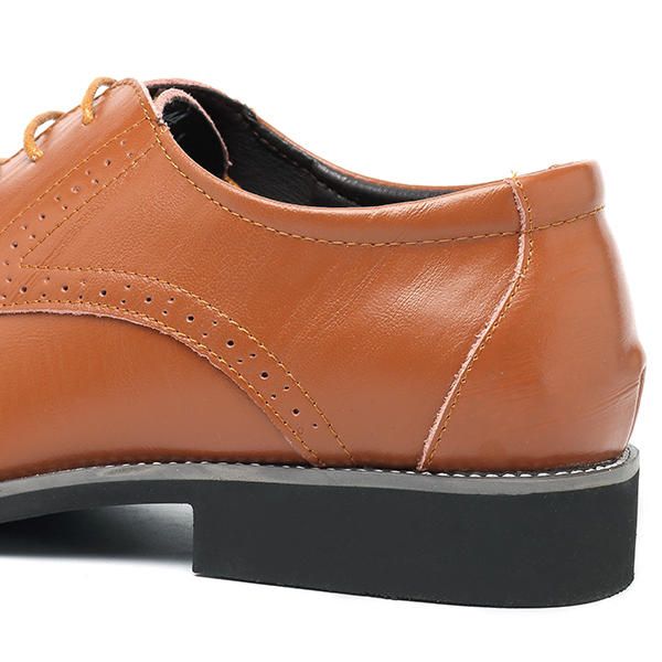 Zapatos Formales De Negocios De Estilo Brogue De Cuero Genuino Cómodos Para Hombres