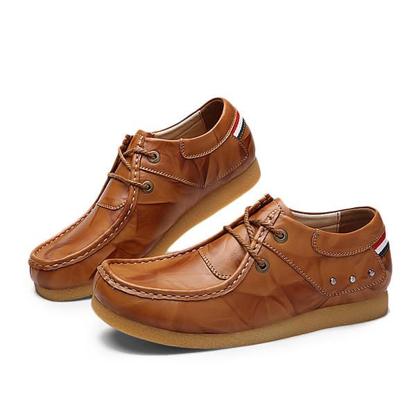 Zapatos Formales De Negocios Transpirables Oxfords Con Cordones Y Parte Superior Alta De Cuero Suave