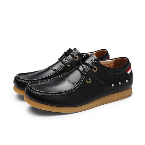 Zapatos Formales De Negocios Transpirables Oxfords Con Cordones Y Parte Superior Alta De Cuero Suave