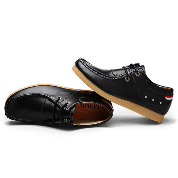 Zapatos Formales De Negocios Transpirables Oxfords Con Cordones Y Parte Superior Alta De Cuero Suave