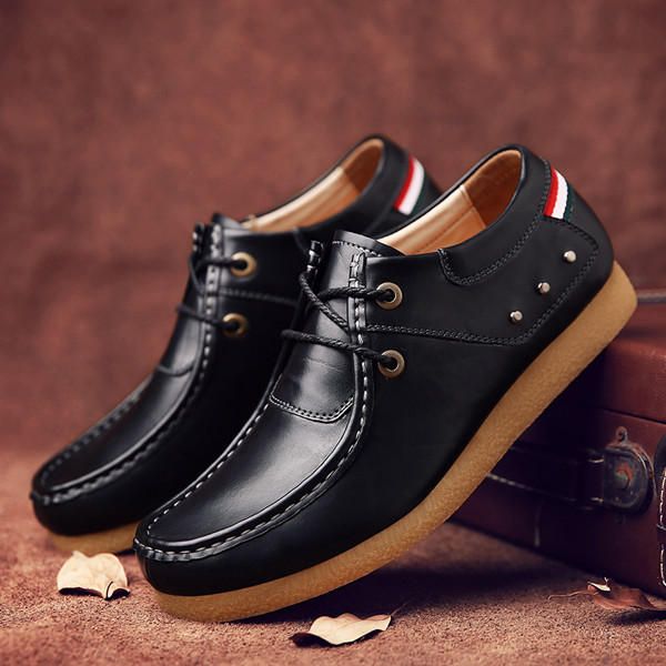 Zapatos Formales De Negocios Transpirables Oxfords Con Cordones Y Parte Superior Alta De Cuero Suave