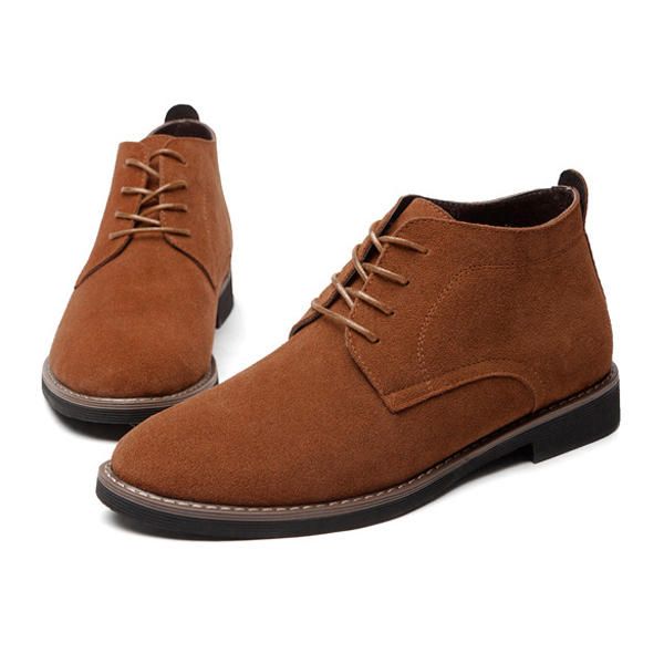 Zapatos Formales Oxfords De Punta Redonda De Negocios De Cuero Suave Con Cordones