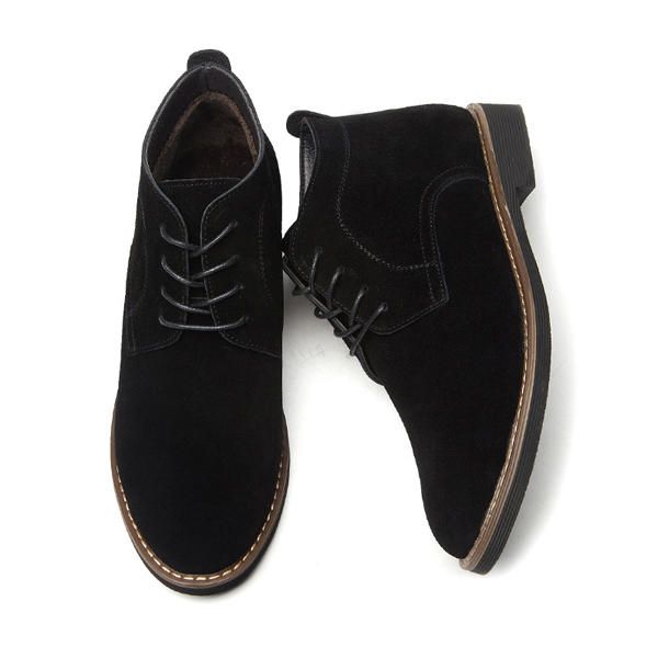 Zapatos Formales Oxfords De Punta Redonda De Negocios De Cuero Suave Con Cordones