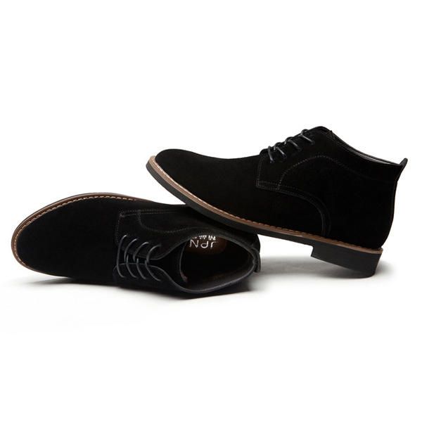 Zapatos Formales Oxfords De Punta Redonda De Negocios De Cuero Suave Con Cordones