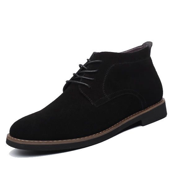 Zapatos Formales Oxfords De Punta Redonda De Negocios De Cuero Suave Con Cordones