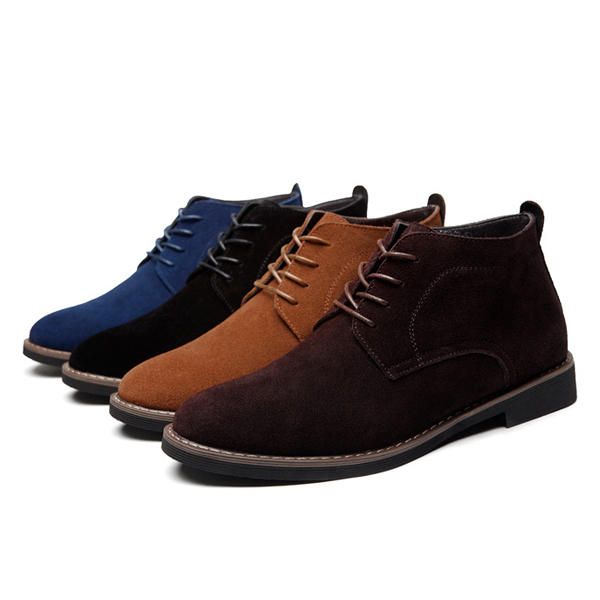 Zapatos Formales Oxfords De Punta Redonda De Negocios De Cuero Suave Con Cordones