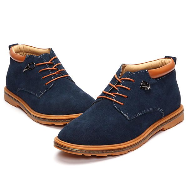 Zapatos De Hombre Oxfords De Ante Con Forro Polar De Lana Cálido