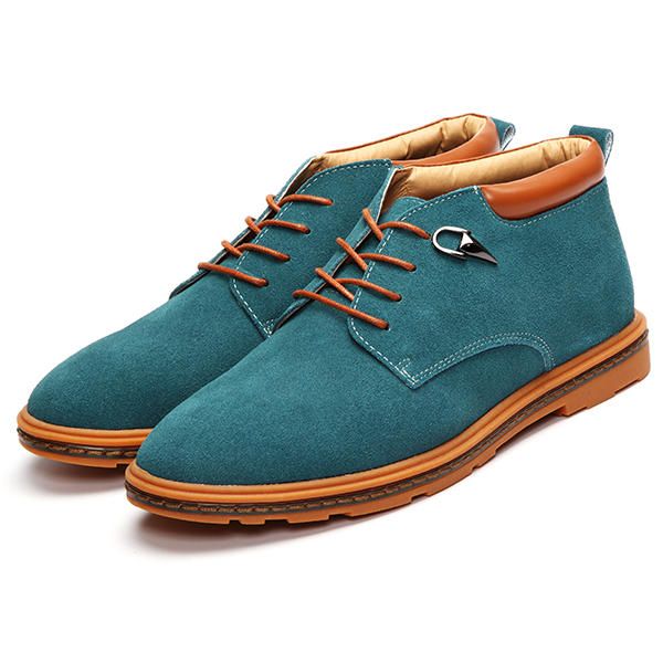 Zapatos De Hombre Oxfords De Ante Con Forro Polar De Lana Cálido