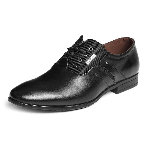 Zapatos Hombres Zapatos Formales De Negocios Elásticos De Cuero Genuino Farbic