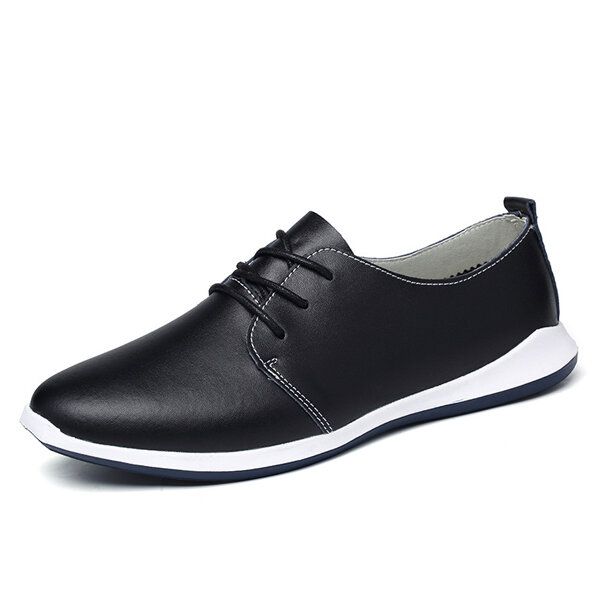 Zapatos Informales De Cuero Para Hombre Zapatos Oxford Planos Con Cordones Al Aire Libre