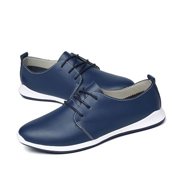 Zapatos Informales De Cuero Para Hombre Zapatos Oxford Planos Con Cordones Al Aire Libre