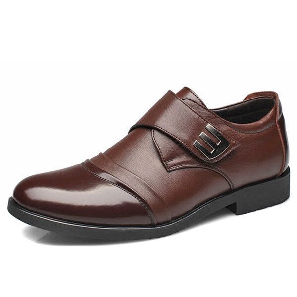 Zapatos De Negocios Formales De Cuero Genuino Con Lazo De Gancho Para Hombre