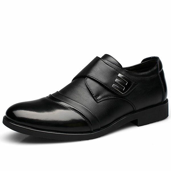 Zapatos De Negocios Formales De Cuero Genuino Con Lazo De Gancho Para Hombre