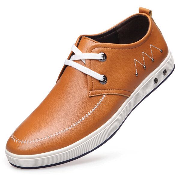 Zapatos De Negocios Formales De Suela Suave Oxfords De Cuero Suave Con Cordones Para Hombres