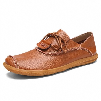 Zapatos De Negocios Hombres Casual Low Top Oxfords En Cuero