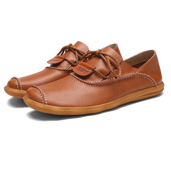 Zapatos De Negocios Hombres Casual Low Top Oxfords En Cuero