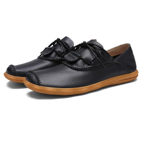 Zapatos De Negocios Hombres Casual Low Top Oxfords En Cuero