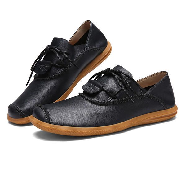 Zapatos De Negocios Hombres Casual Low Top Oxfords En Cuero