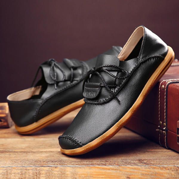 Zapatos De Negocios Hombres Casual Low Top Oxfords En Cuero