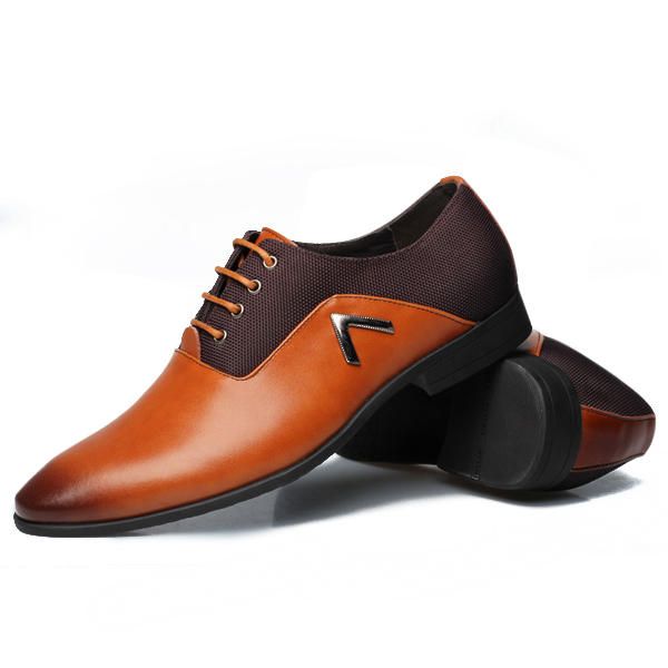 Zapatos De Negocios Para Hombres Zapatos De Cuero Cómodos Con Punta Puntiaguda Informal De Cuero Suave