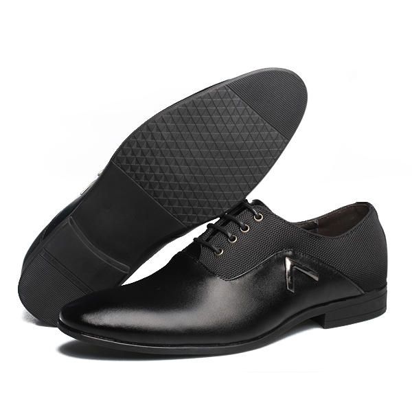 Zapatos De Negocios Para Hombres Zapatos De Cuero Cómodos Con Punta Puntiaguda Informal De Cuero Suave