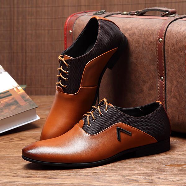 Zapatos De Negocios Para Hombres Zapatos De Cuero Cómodos Con Punta Puntiaguda Informal De Cuero Suave