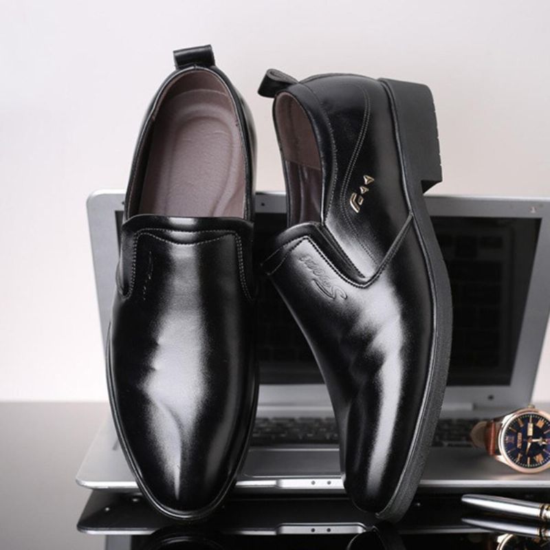 Zapatos De Oficina Suaves De Gran Tamaño Oxfords De Cuero De Negocios Informales