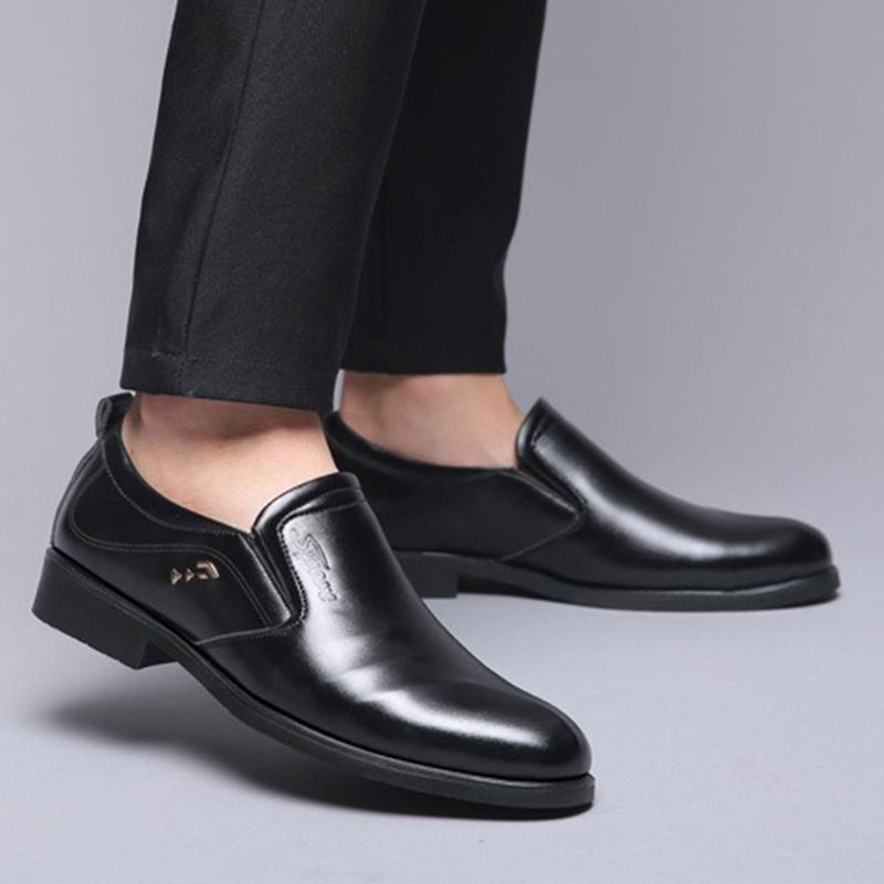 Zapatos De Oficina Suaves De Gran Tamaño Oxfords De Cuero De Negocios Informales