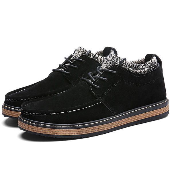 Zapatos Oxford Cálidos De Suela Suave De Gamuza Tejida Estilo Brogue Para Hombres