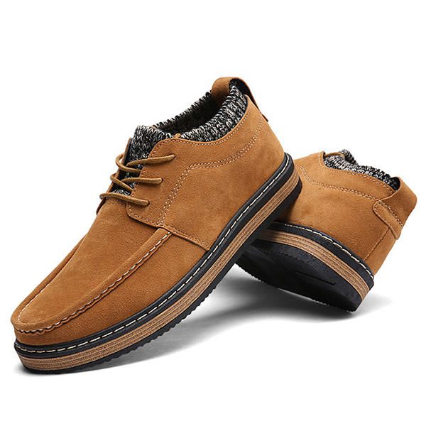 Zapatos Oxford Cálidos De Suela Suave De Gamuza Tejida Estilo Brogue Para Hombres