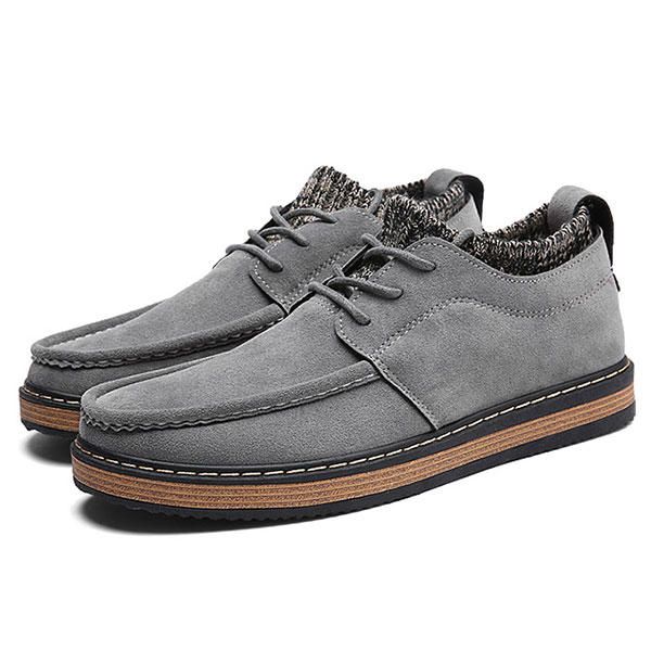 Zapatos Oxford Cálidos De Suela Suave De Gamuza Tejida Estilo Brogue Para Hombres