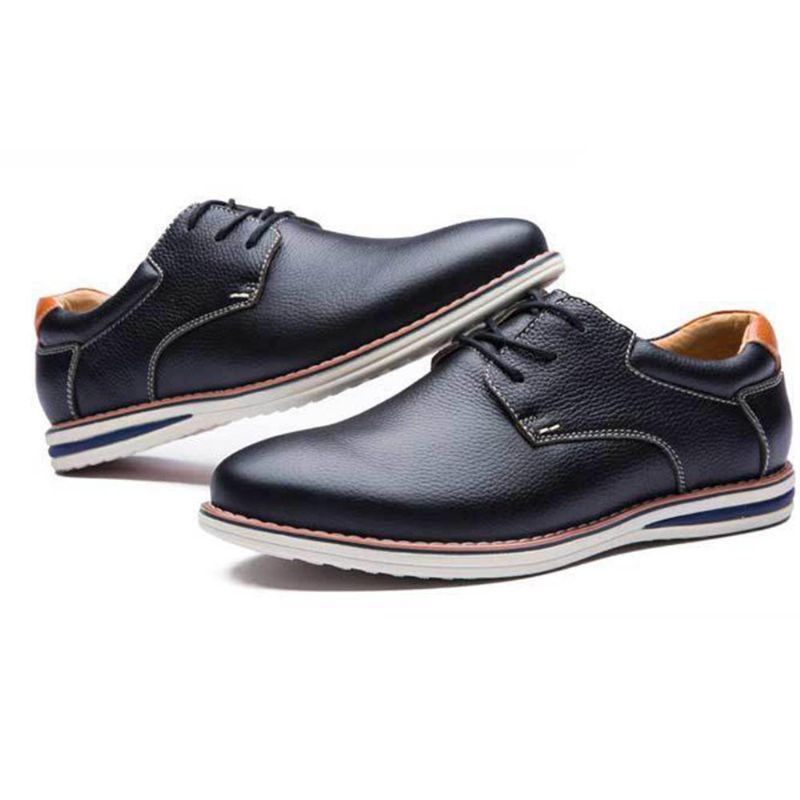 Zapatos Oxford Con Cordones De Cuero Genuino Suave Para Hombre