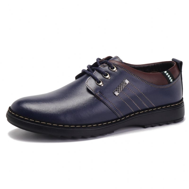 Zapatos Oxford Con Cordones De Cuero Genuino Con Cordones Suaves Y Cómodos De Negocios Informales Para Hombres