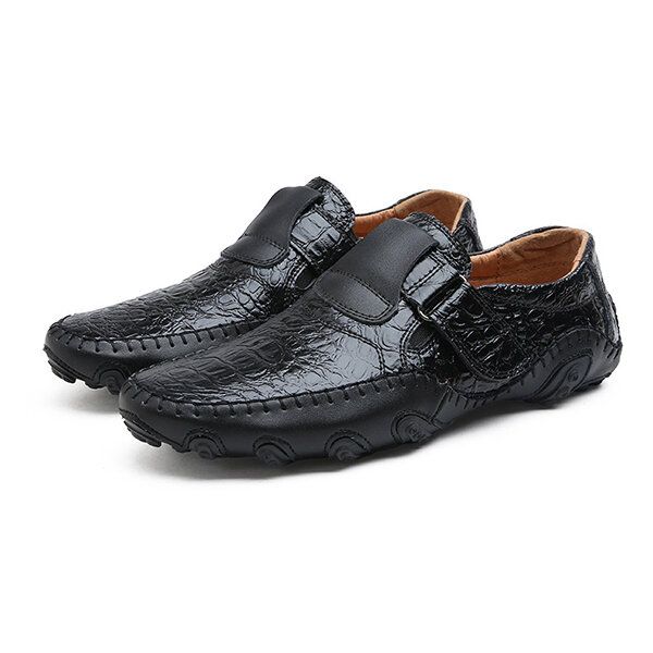 Zapatos Oxford De Cuero Genuino Con Lazo De Gancho Para Hombres De Gran Tamaño