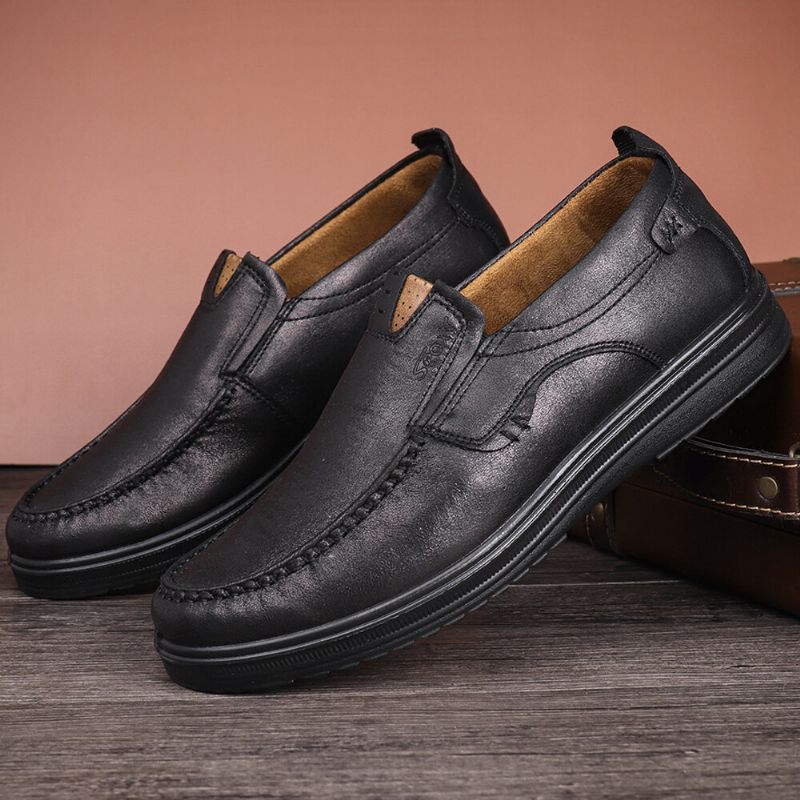 Zapatos Oxford De Cuero De Microfibra Informales Cómodos Para Hombres De Gran Tamaño