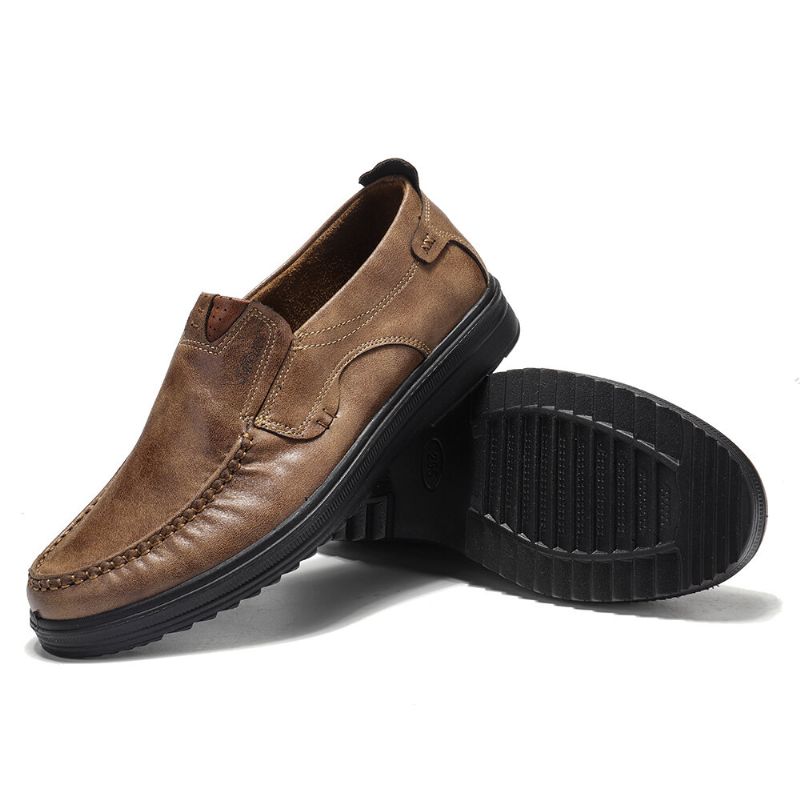 Zapatos Oxford De Cuero De Microfibra Informales Cómodos Para Hombres De Gran Tamaño