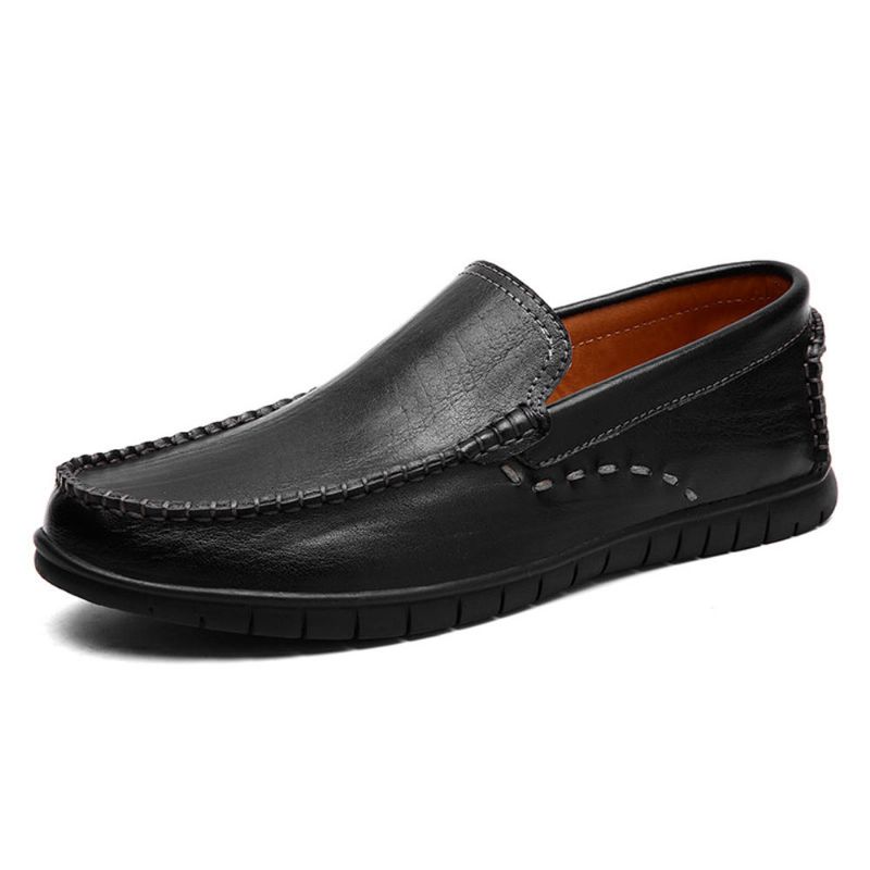 Zapatos Oxford De Cuero De Microfibra Suave Informal Para Hombre