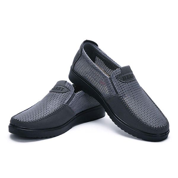 Zapatos Oxford De Malla Con Suela Suave Y Costura A Mano Para Hombre