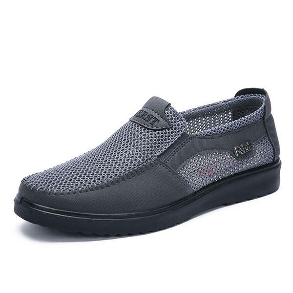 Zapatos Oxford De Malla Con Suela Suave Y Costura A Mano Para Hombre