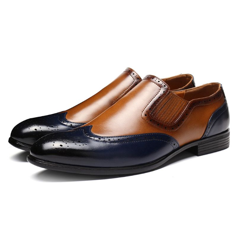 Zapatos Oxford De Negocios Con Diseño Tallado En Color Tallado Para Hombre