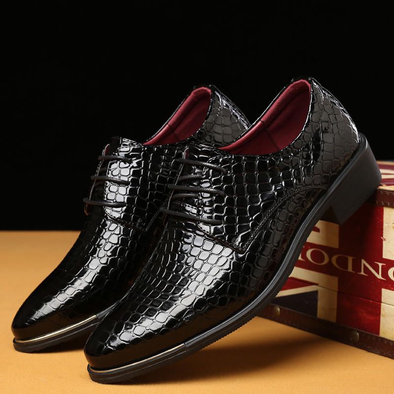 Zapatos Oxford De Negocios Con Patrón Irregular Para Hombres De Gran Tamaño