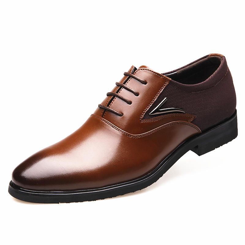 Zapatos Oxford De Negocios Formales Elegantes Con Punta Puntiaguda De Microfibra Para Hombre