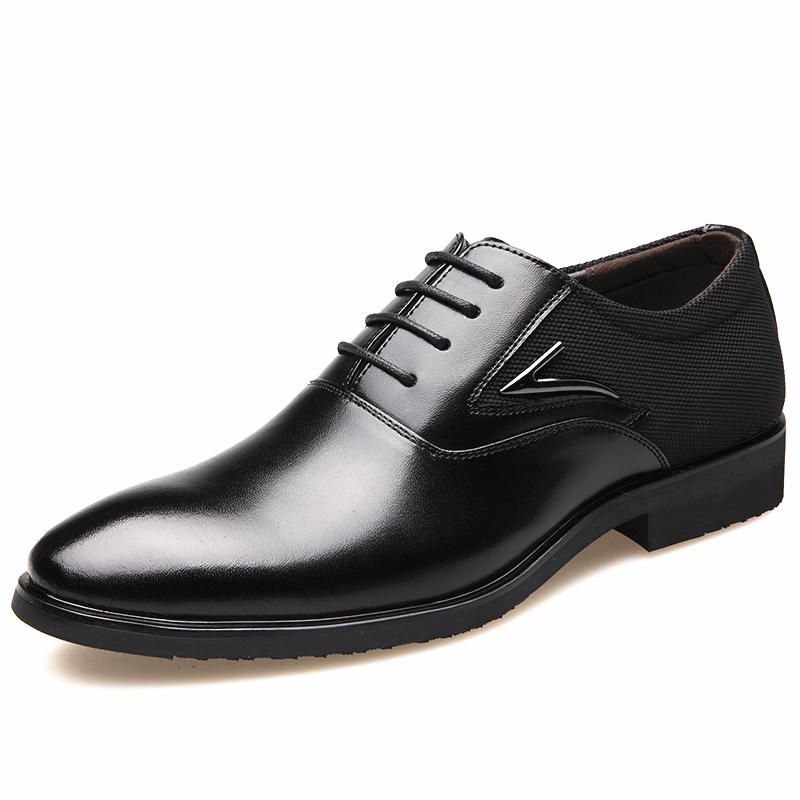 Zapatos Oxford De Negocios Formales Elegantes Con Punta Puntiaguda De Microfibra Para Hombre