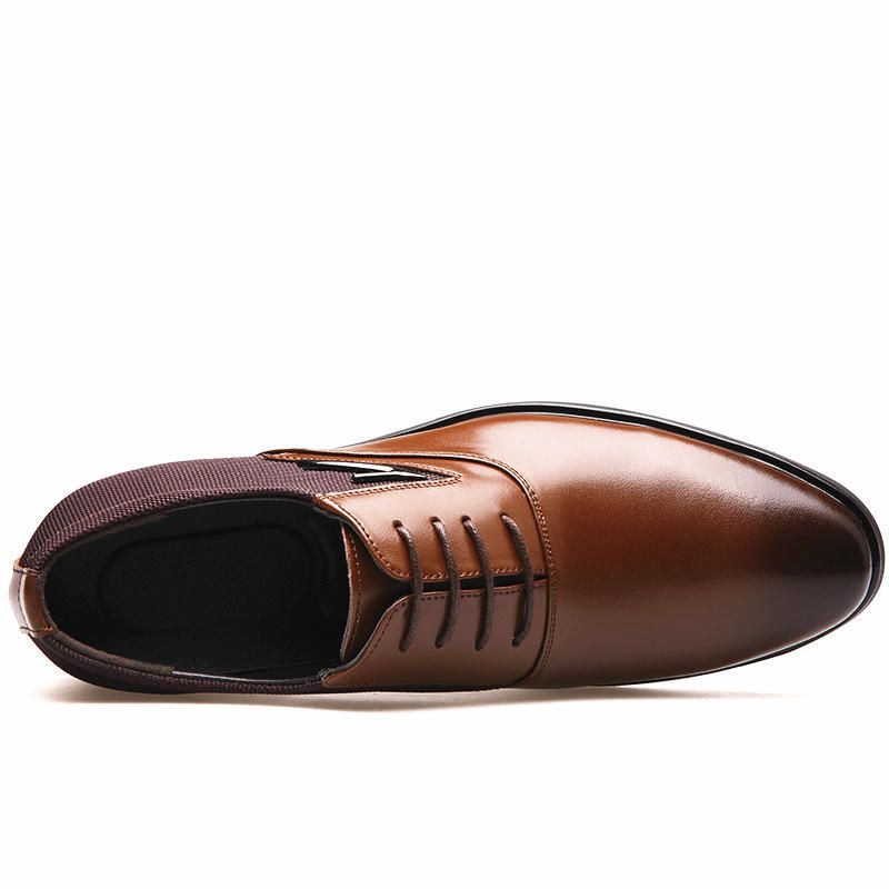 Zapatos Oxford De Negocios Formales Elegantes Con Punta Puntiaguda De Microfibra Para Hombre