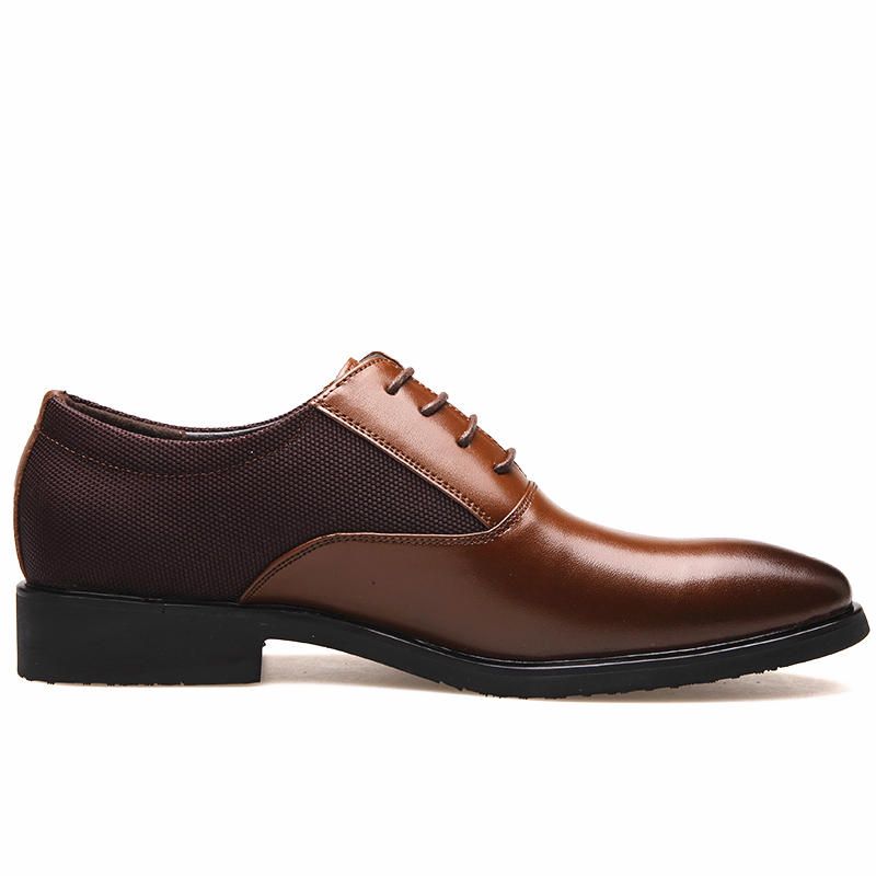 Zapatos Oxford De Negocios Formales Elegantes Con Punta Puntiaguda De Microfibra Para Hombre