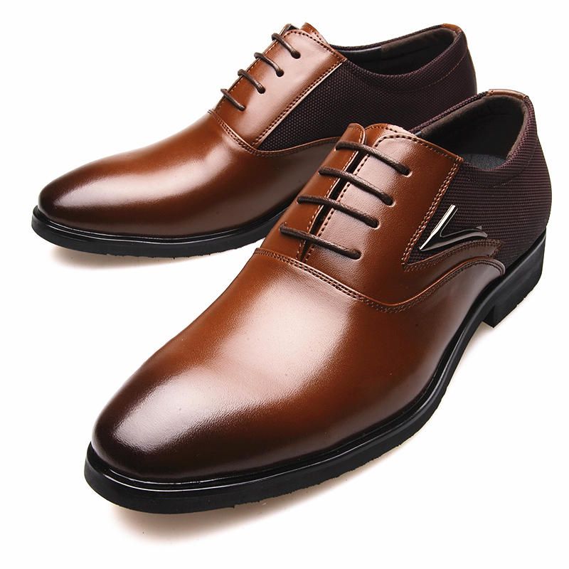 Zapatos Oxford De Negocios Formales Elegantes Con Punta Puntiaguda De Microfibra Para Hombre